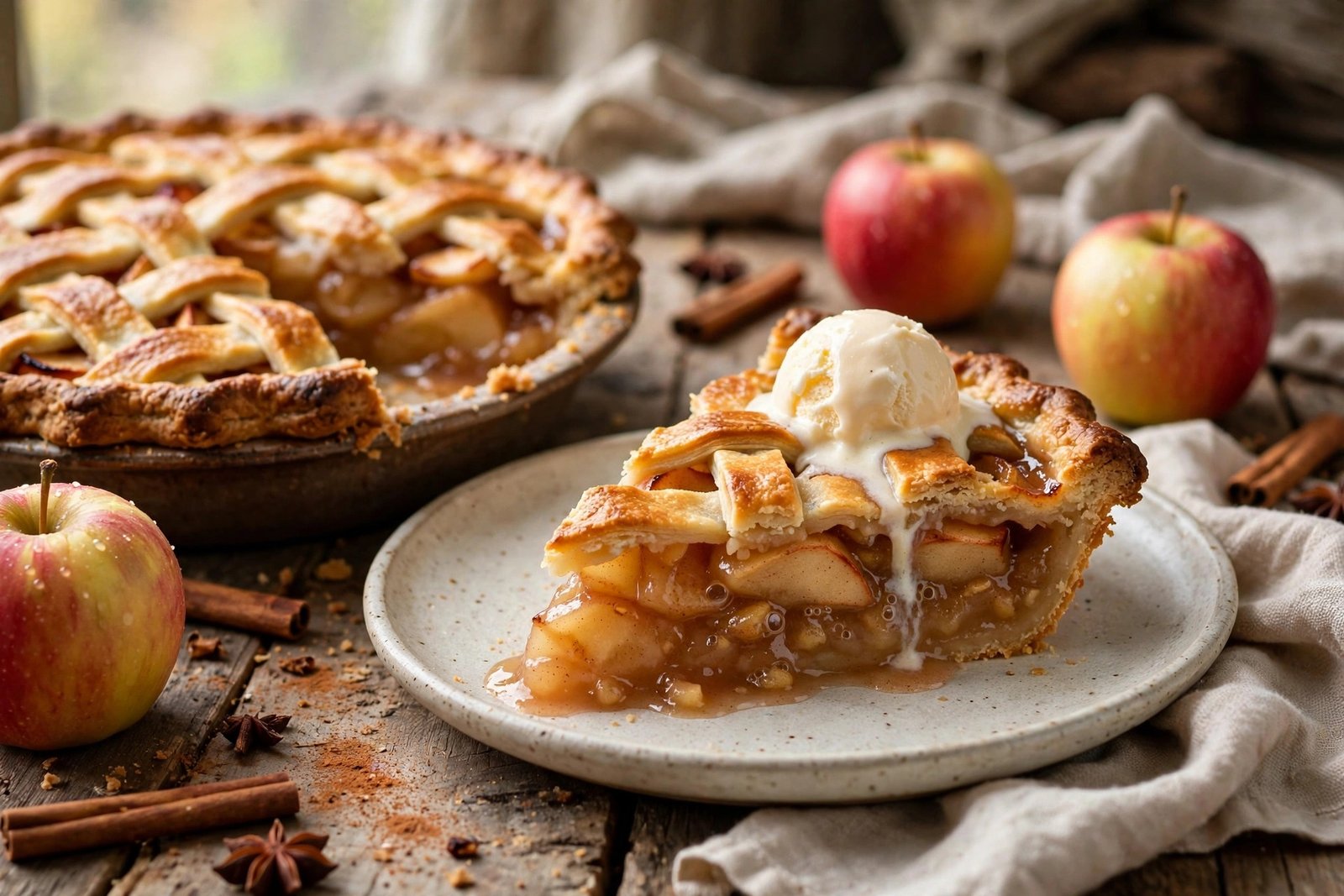 Classic Apple Pie served beautifully, ready to eat