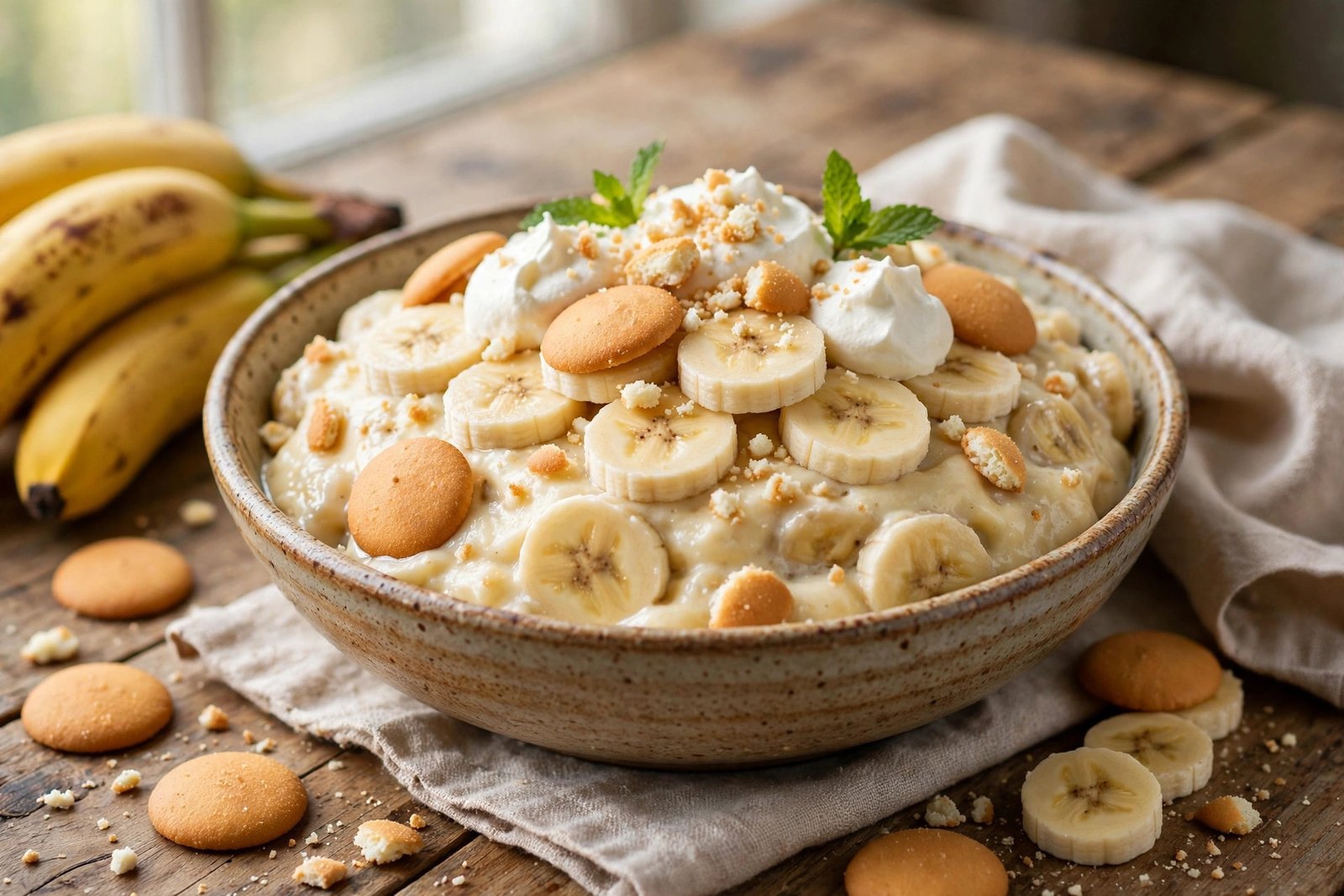 Banana Pudding served beautifully, ready to eat
