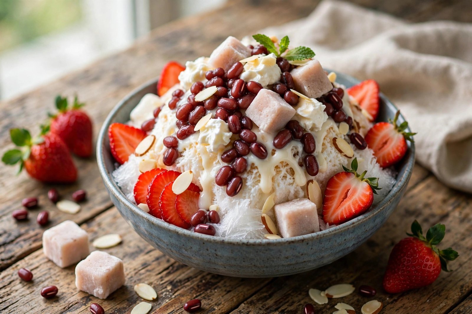 Patbingsu served beautifully, ready to eat