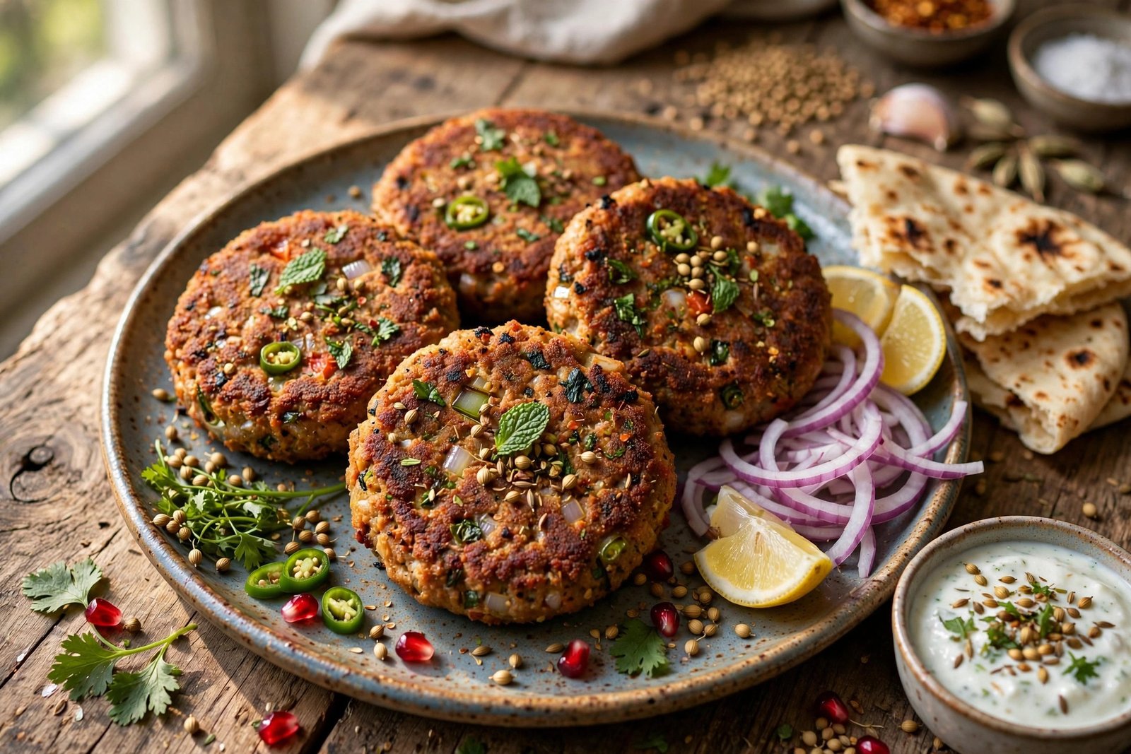Chapli Kebab served beautifully, ready to eat