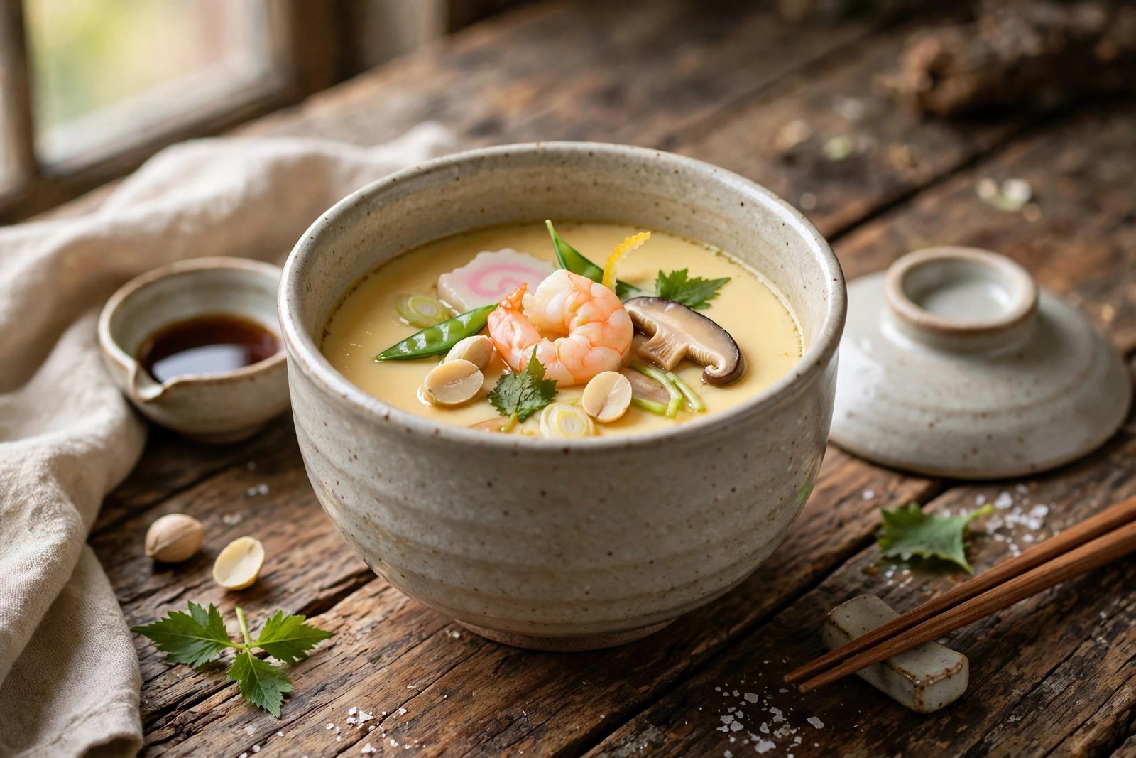 Chawanmushi served beautifully, ready to eat