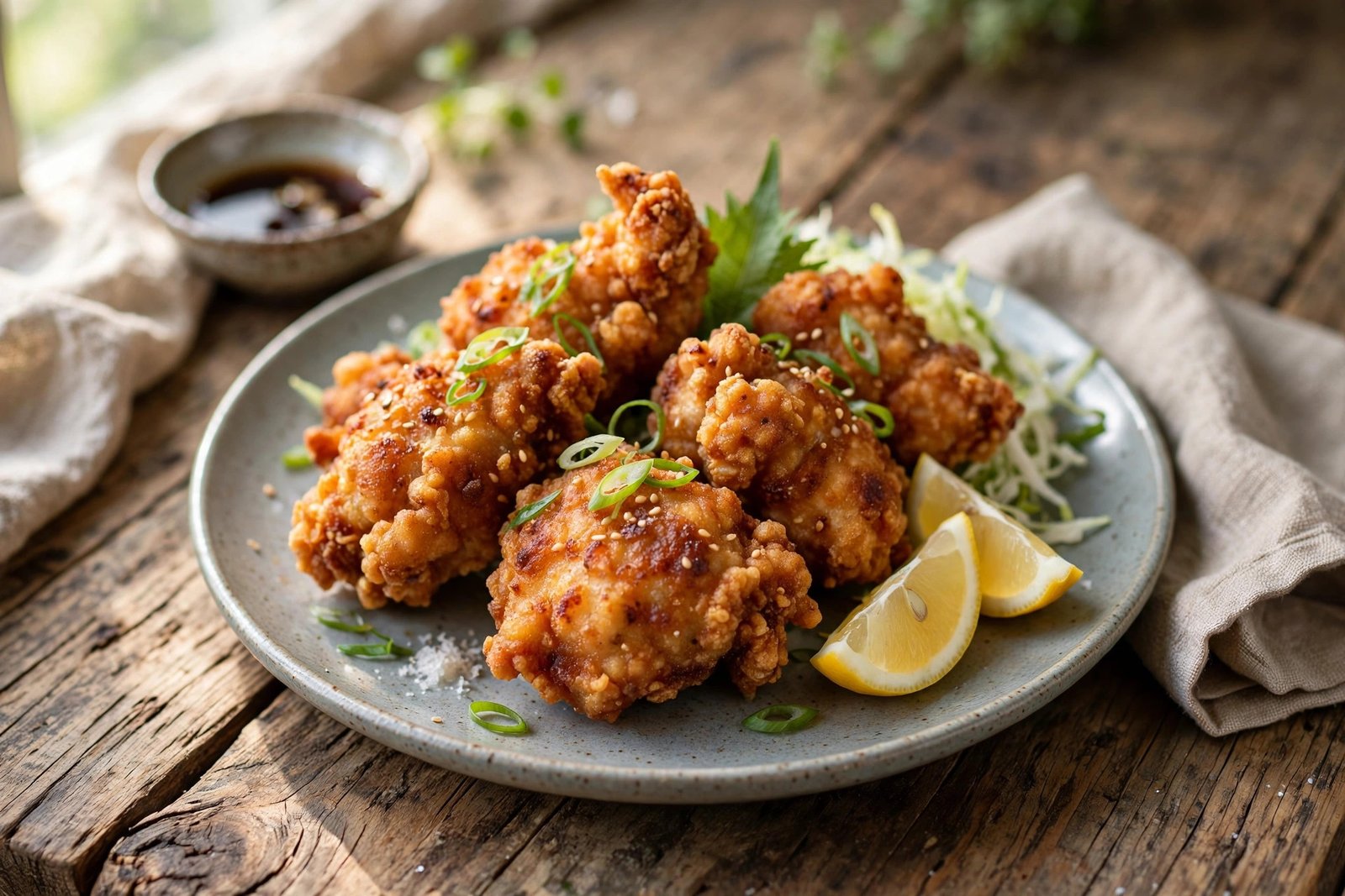 Chicken Karaage served beautifully, ready to eat