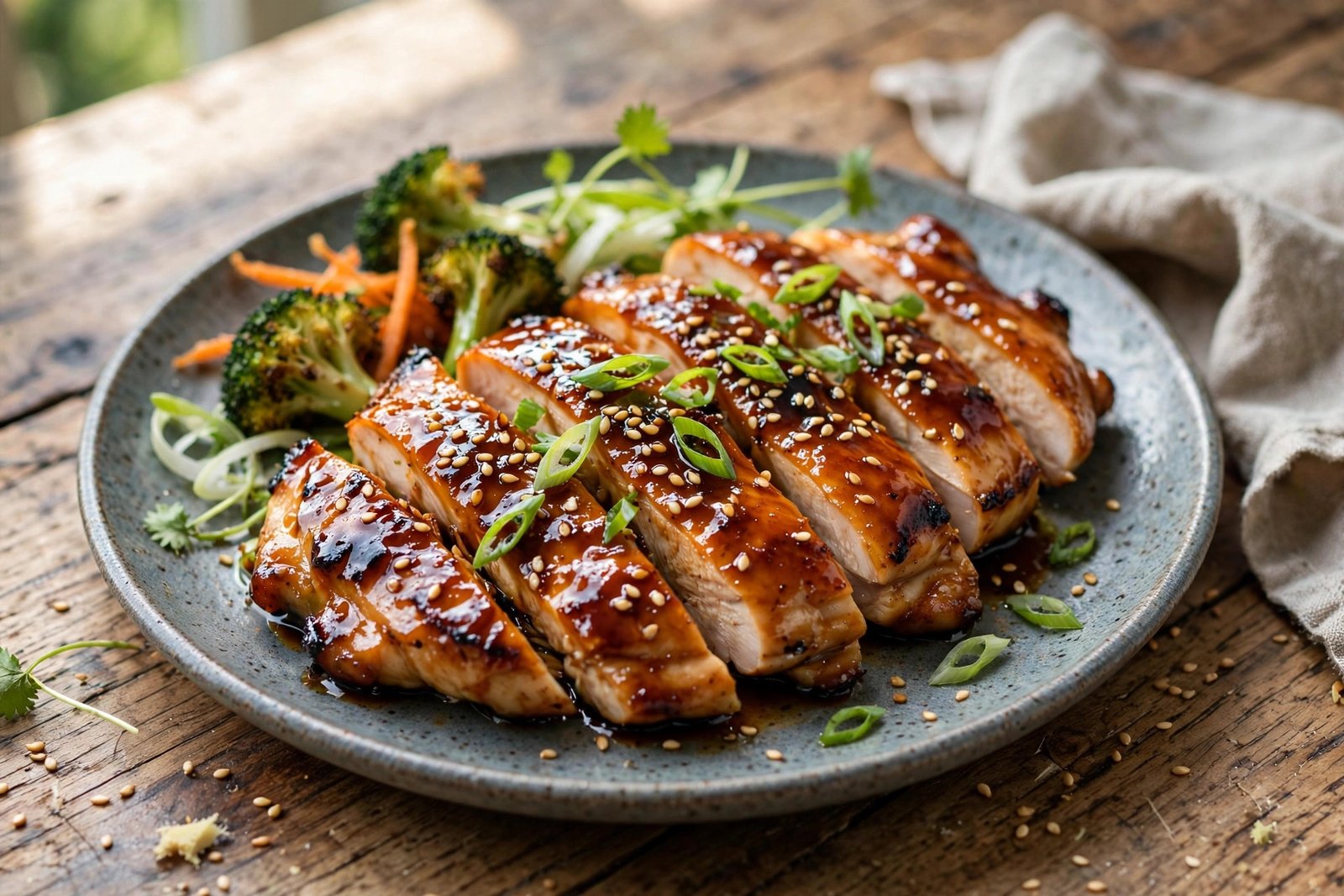 Chicken Teriyaki served beautifully, ready to eat
