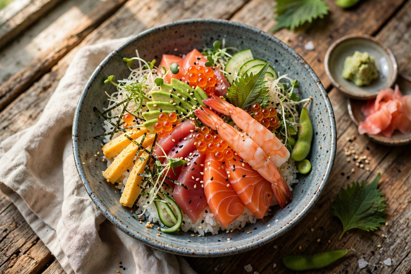 Chirashi Bowl served beautifully, ready to eat