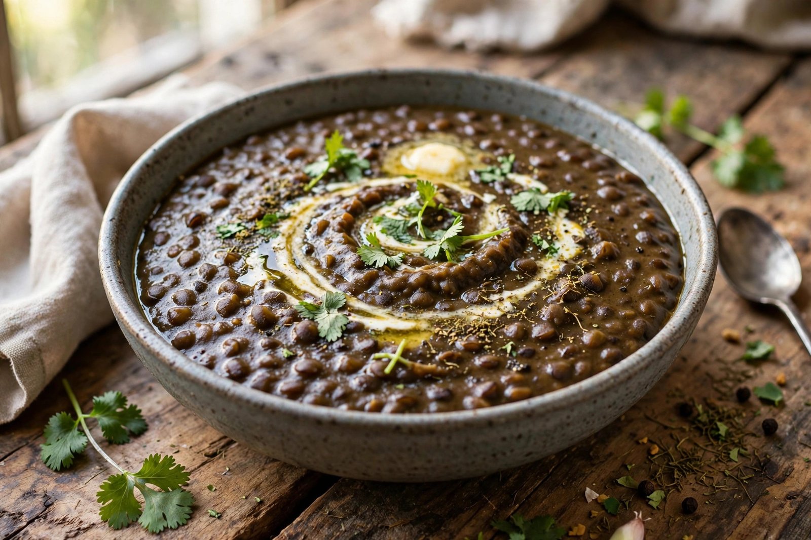 Dal Makhani served beautifully, ready to eat