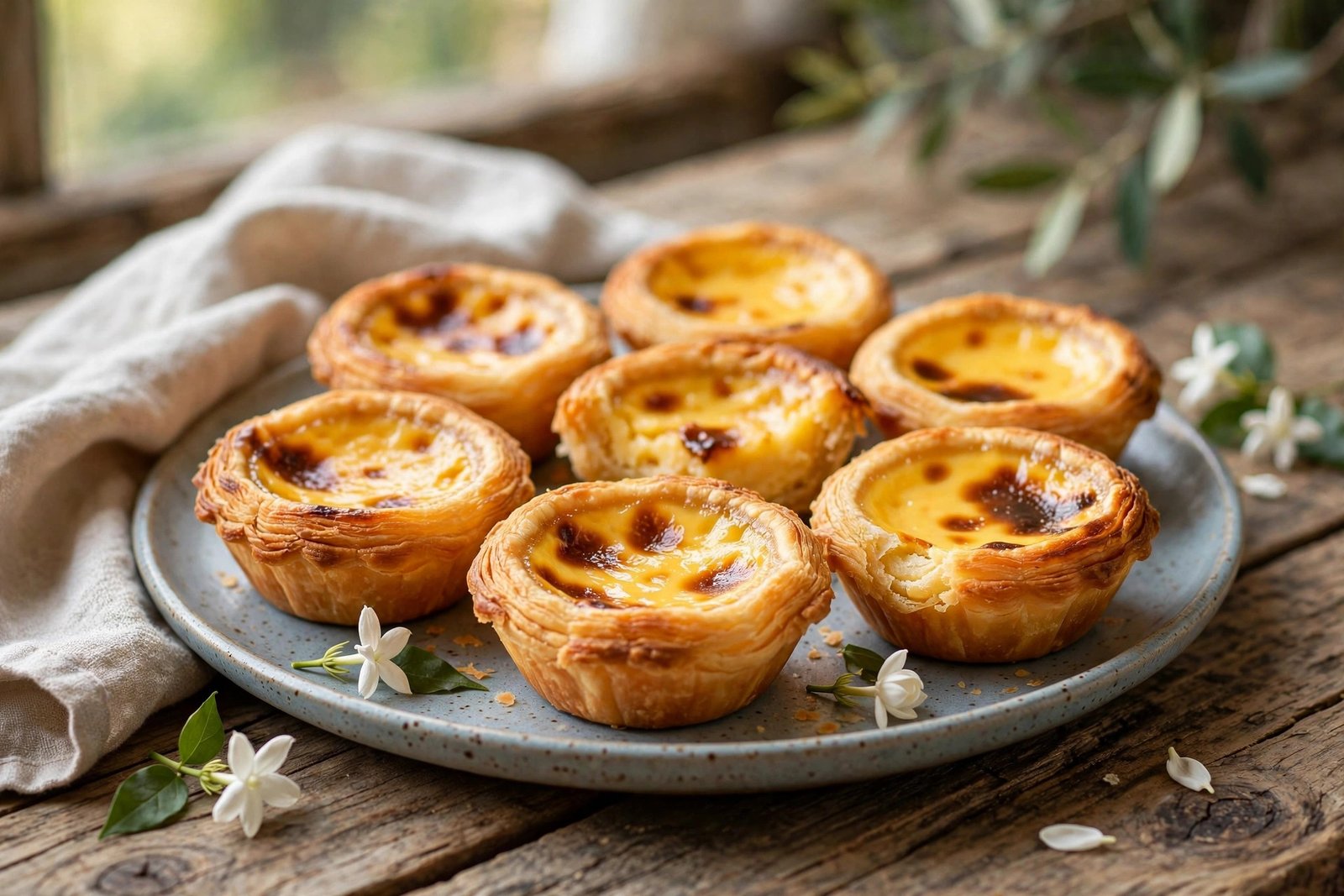 Chinese Egg Tarts served beautifully, ready to eat