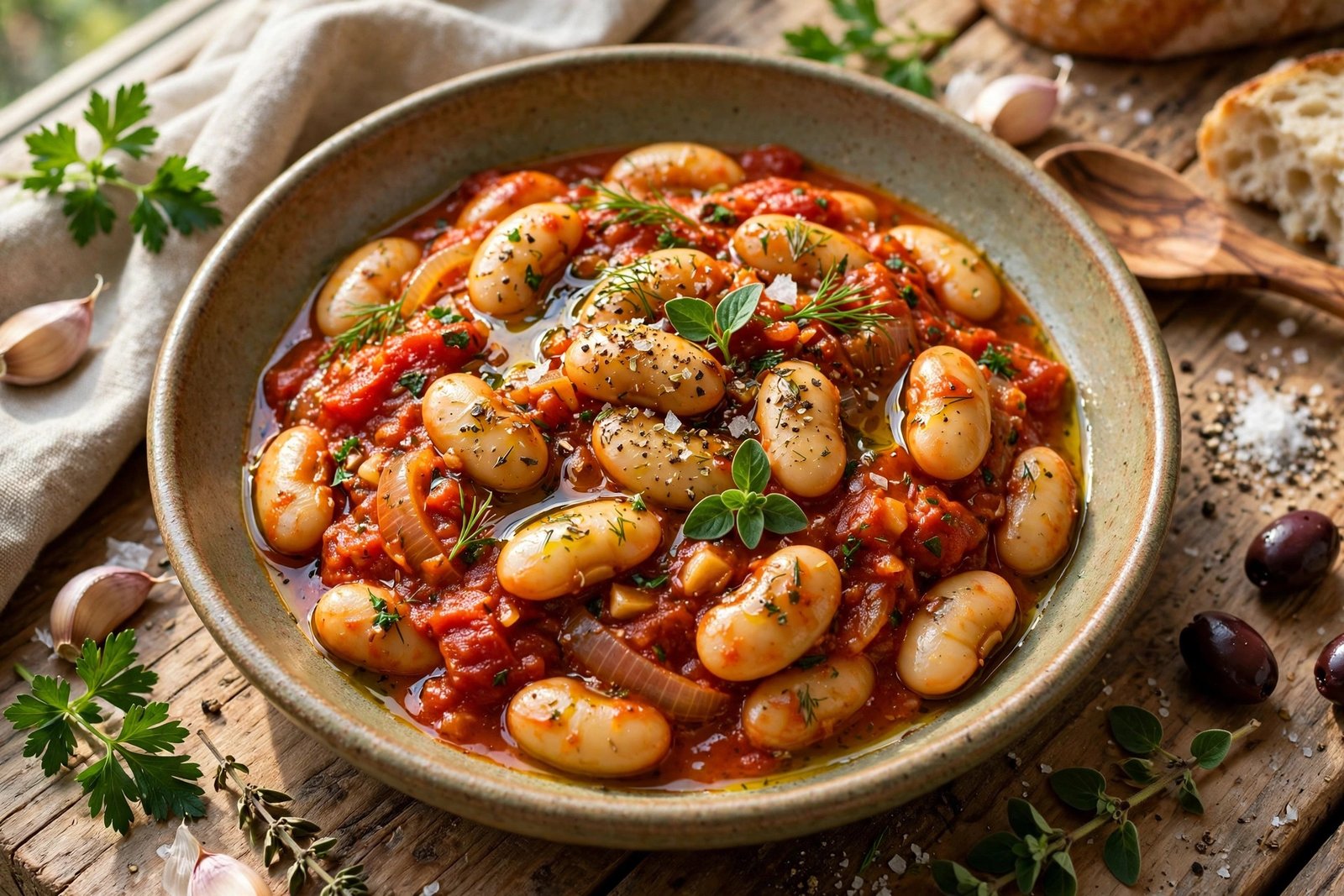 Gigantes Plaki served beautifully, ready to eat