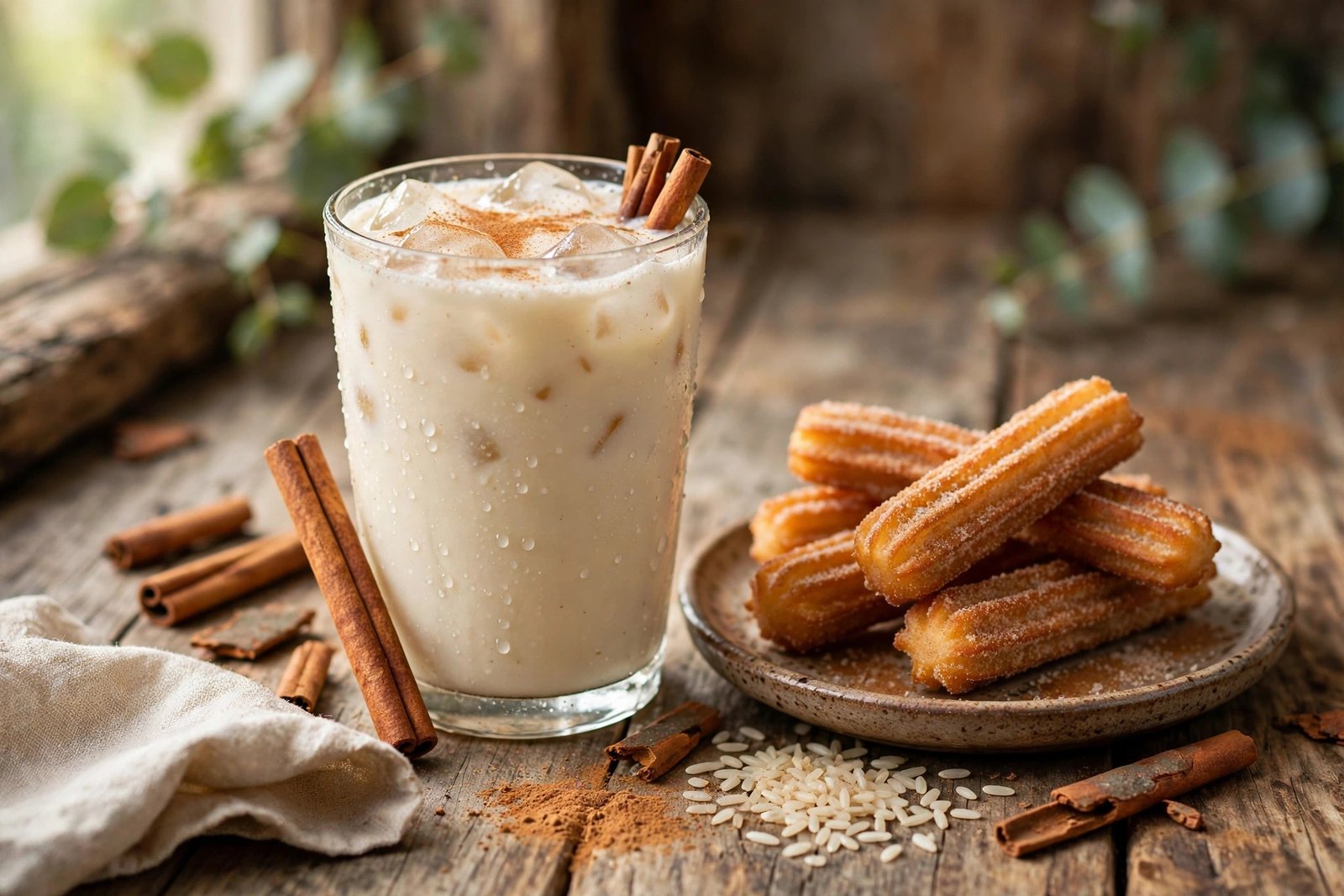 Horchata served beautifully, ready to eat