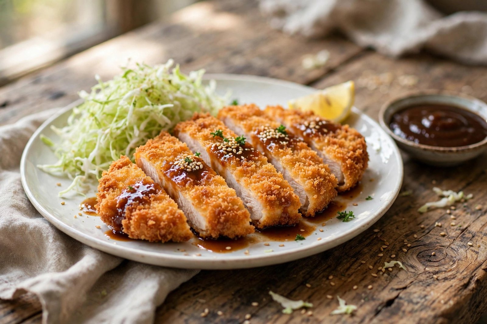 Chicken Katsu served beautifully, ready to eat