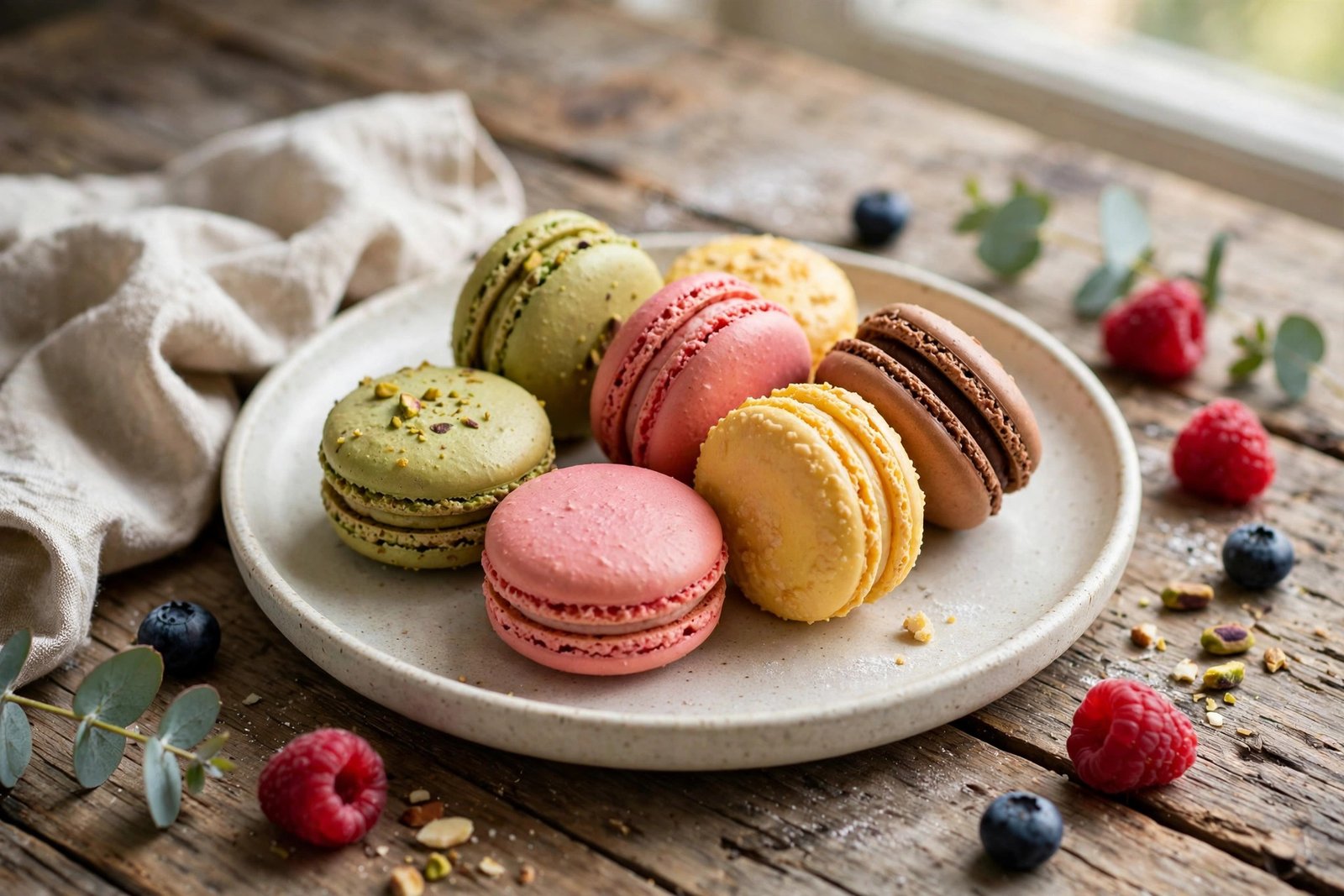 French Macarons served beautifully, ready to eat
