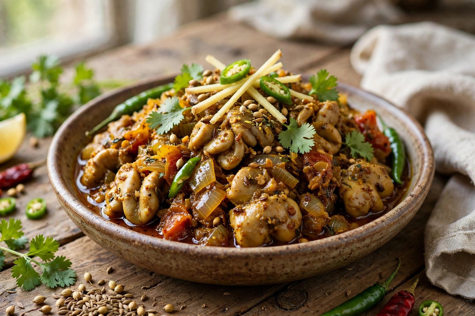 Maghaz Masala served beautifully, ready to eat