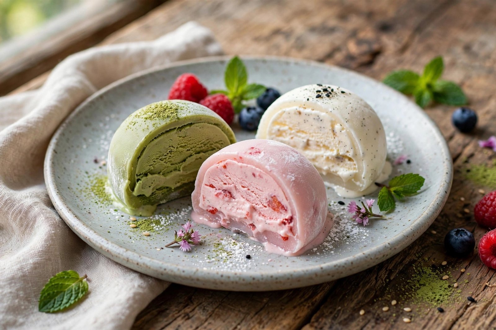 Mochi Ice Cream served beautifully, ready to eat