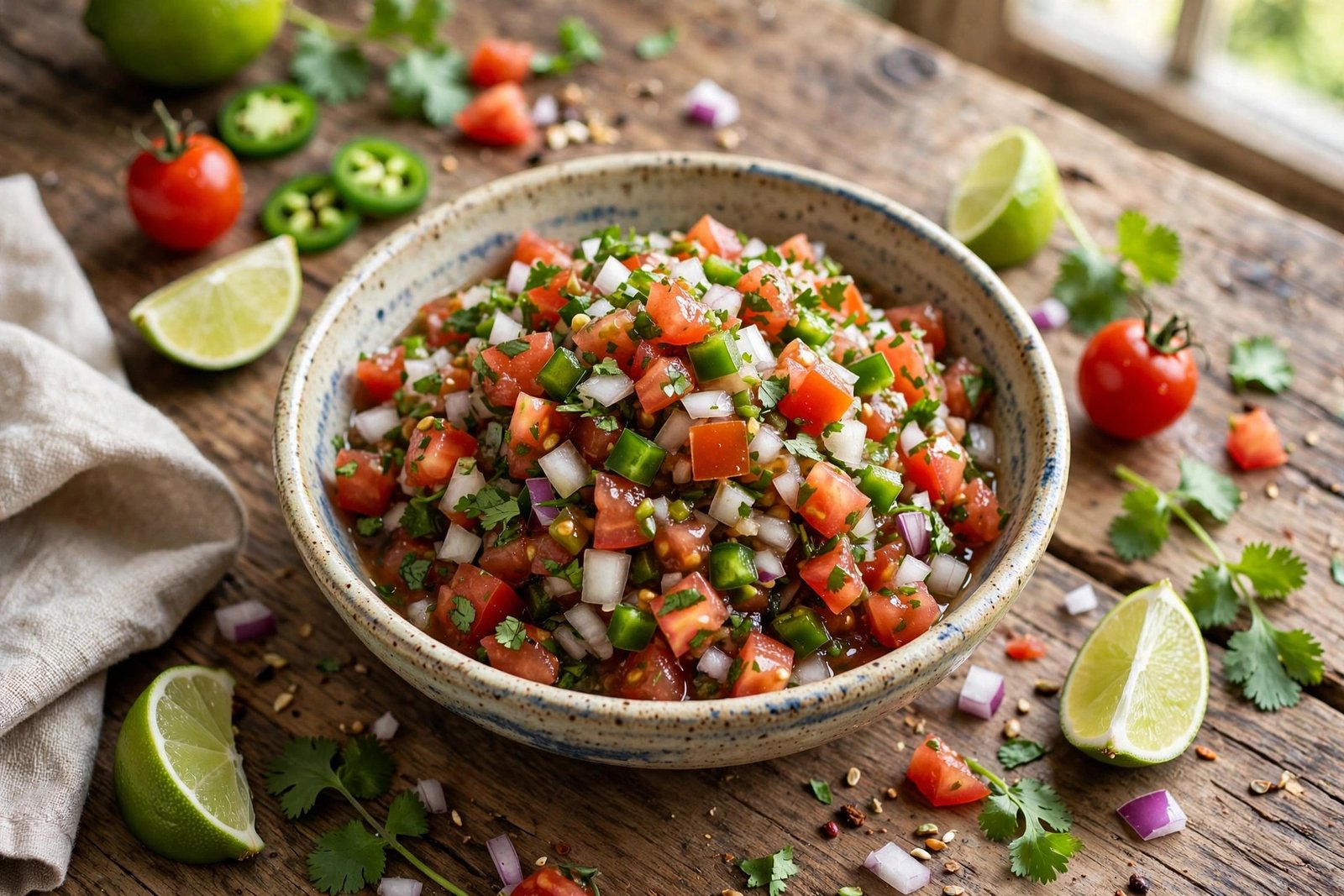 Pico de Gallo served beautifully, ready to eat