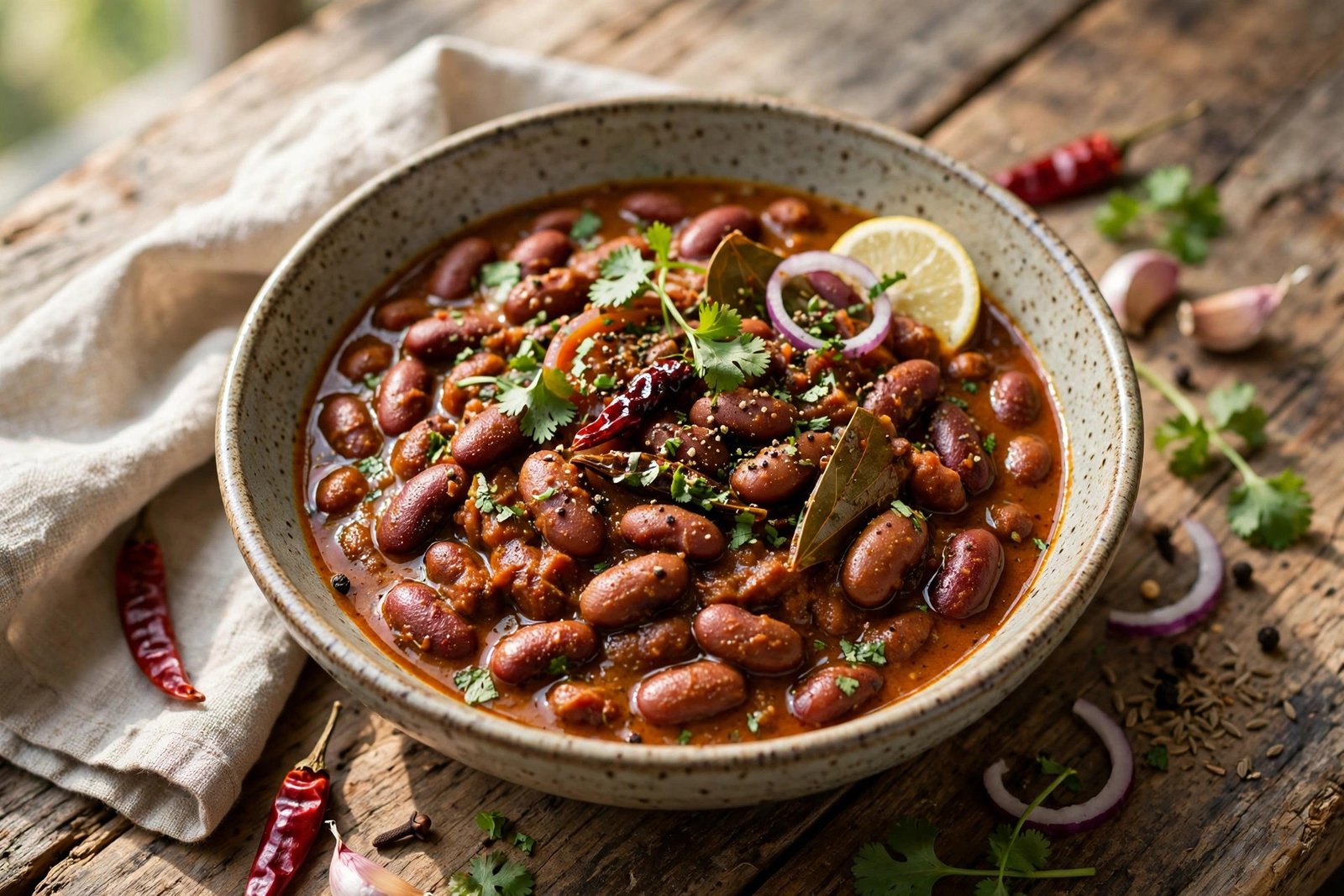 Rajma Curry served beautifully, ready to eat