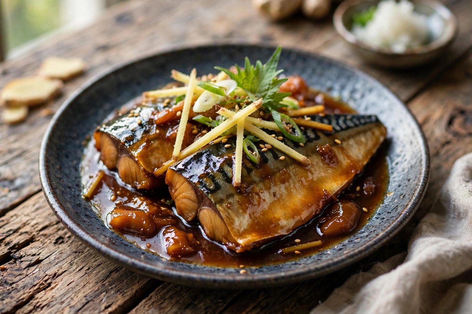 Saba no Misoni served beautifully, ready to eat