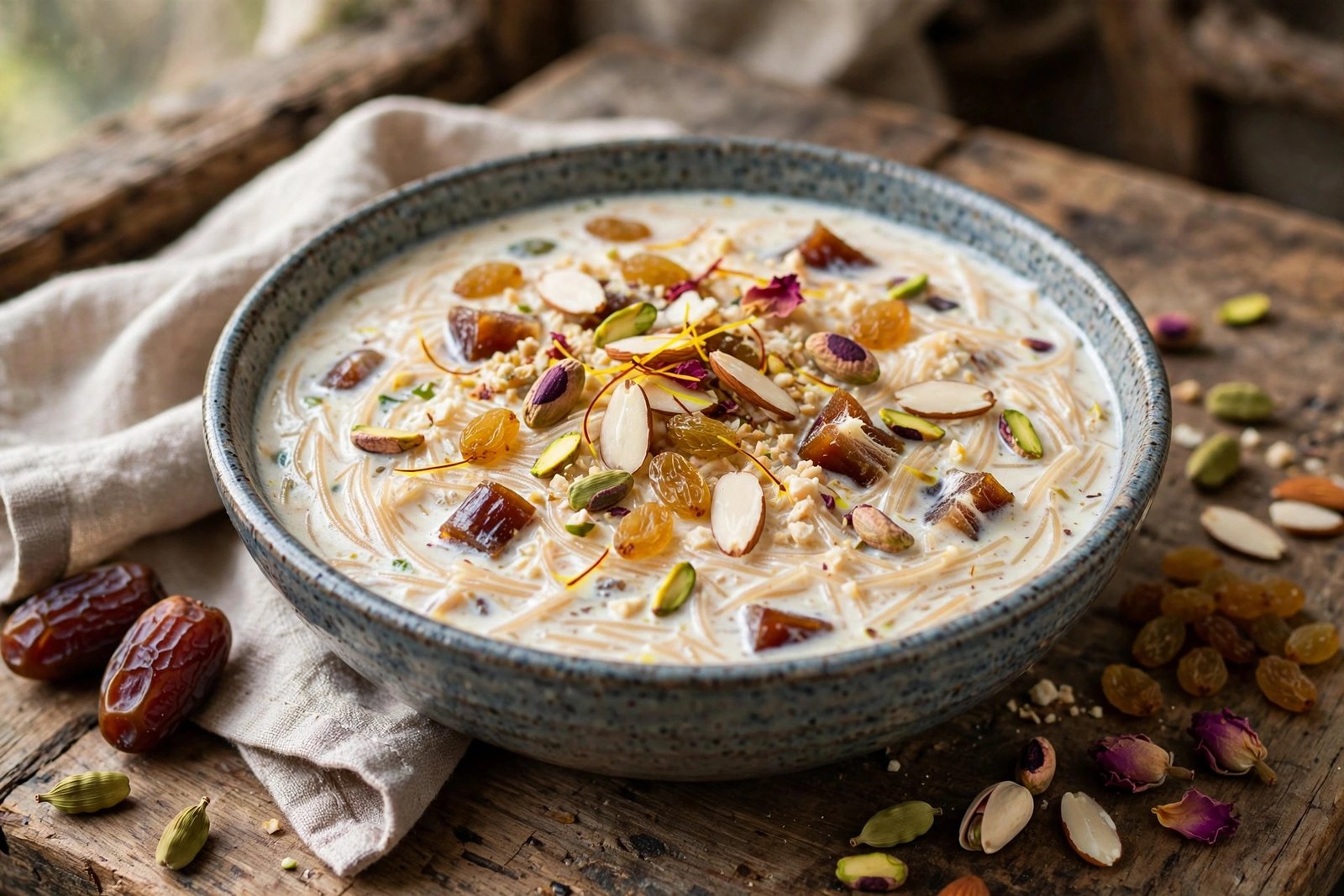 Sheer Khurma served beautifully, ready to eat