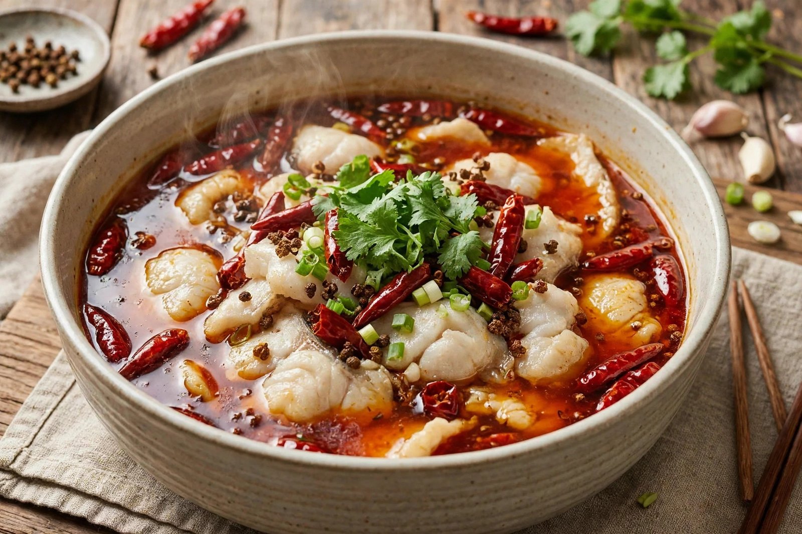 Shui Zhu Fish served beautifully, ready to eat