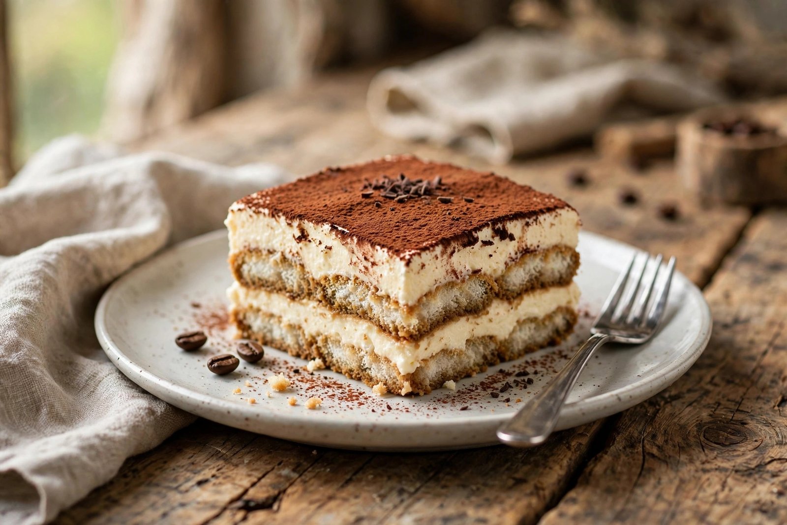 Classic Tiramisu served beautifully, ready to eat