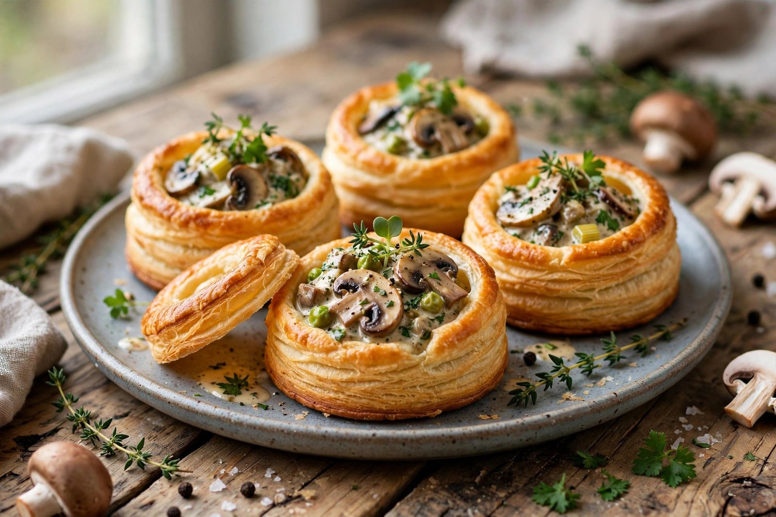 Vol-au-Vent served beautifully, ready to eat